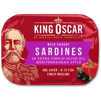 King Oscar Sardines, Mediterranean Style, One Layer, 3.75-Ounce Cans (Pack Of 12)