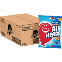 Airheads Candy, Bites, Assorted Fruit Flavor, Non Melting, Party, Pantry, 3.8 Oz Bag, Box Of 12 Bags