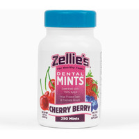 Zellie's 100% Xylitol Sugar Free Cherry Berry Breath Mints  Non-Gmo, Low-Calorie, Gluten Free, Vegan & Kosher Mints (250 Count - Pack Of 1)