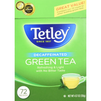 Tetley Green Tea, Decaffeinated - 72 Bags, 4.57 Oz Box