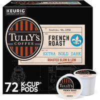 Tully's Coffee French Roast Keurig Single-Serve K-Cup Pods, Dark Roast Coffee, 72 Count (6 Packs Of 12)