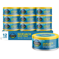 Wild Planet Skipjack Wild Tuna, Sea Salt, Canned Tuna, Pole & Line Sustainably Wild-Caught, Non-Gmo, Kosher, 5 Ounce Can (Pack Of 12)
