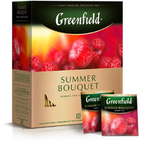 Greenfield Summer Bouquet Herbal Tea Collection Finely Selected Speciality Tea 100 Double Chamber Teabags With Tags In Foil Sachets