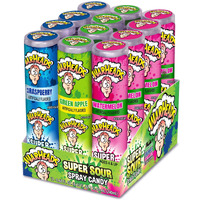 Warheads - Super Sour Candy Spray - Blue Raspberry, Green Apple And Watermelon Flavors - 0.68 Oz. Bottles - 12 Pack
