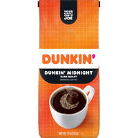 Dunkin Midnight Dark Roast Ground Coffee, 11 Ounce