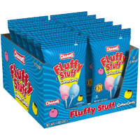 Fluffy Stuff Cotton Candy - Pink And Blue Fresh Spun Floss Sugar Retro Candy - Carnival Cotton Candy In Stay Fresh Packs For Gifts, Party Favors - Pack Of 12 1 Oz. Bags