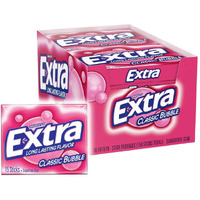 Extra Classic Bubble Sugar Free Chewing Gum, 15 Count (Pack Of 10)