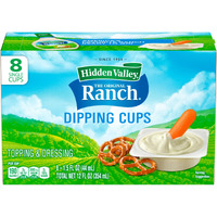 Hidden Valley Ranch Dressing & Dipping Sauce, Ranch Dressing, Gluten Free Salad Dressing To Go Cups, On-The-Go Dipping Sauce, 1.5 Ounce Dipping Cups (Pack Of 8)