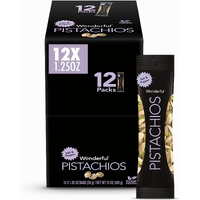 Wonderful Pistachios In Shell, Salt And Pepper Flavored Nuts, 1.25 Ounce Bag (Pack Of 12), Protein Snack, On-The-Go, Individually Wrapped Healthy Snack