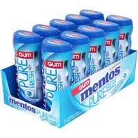 Mentos Pure Fresh Sugar-Free Chewing Gum With Xylitol, Fresh Mint, 15 Piece Bottle (Bulk Pack Of 10)