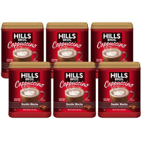 Hills Bros. Instant Cappuccino Mix, Double Mocha 16 Ounces- Frothy, Decadent Cappuccino With A Deep, Rich Chocolate Flavor (Pack Of 6)