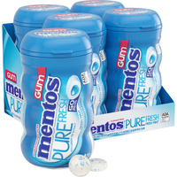 Mentos Pure Fresh Sugar-Free Chewing Gum With Xylitol, Fresh Mint, 50 Piece Bottle (Bulk Pack Of 4)
