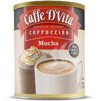 Caffe Dvita Mocha Cappuccino Mix - Mocha Powder Mix, Instant Cappuccino Mix, Gluten Free, No Cholesterol, No Hydrogenated Oils, No Trans Fat, 99% Caffeine Free, Mocha Mix - 16 Oz Can, 6-Pack