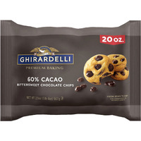 Ghirardelli 60% Cacao Bittersweet Chocolate Premium Baking Chips, Chocolate Chips For Valentines Day Cookies, 20 Oz Bag
