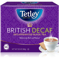 Tetley British Blend Premium Decaf Black Tea, Decaffeinated Tea, 40 Tea Bags (Pack Of 6), Rainforest Alliance Certified