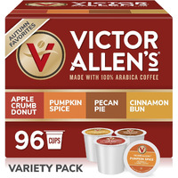 Victor Allen's Coffee Autumn Favorites Variety Pack, Medium Roast, 96 Count, Single Serve Coffee Pods For Keurig K-Cup Brewers