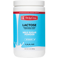 De La Cruz Lactose Powder - Pure Lactose Monohydrate Milk Sugar Nf Grade, 24 Oz