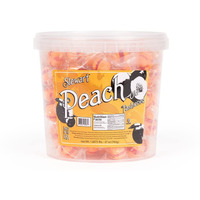 Stewart Old Fashioned Peach Flavored Pure Sugar Candy Puff Balls - Individually Wrapped Candy Snack, Fat-Free, Cholesterol-Free, Gluten-Free, Made In The Usa - 27Oz Tub