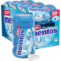 Mentos Pure Fresh Sugar-Free Chewing Gum With Xylitol, Fresh Mint, 50 Count (Pack Of 6)