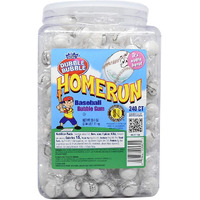 Dubble Bubble Home Run Baseball Bubble Gum Gumballs, 240-Count Jar