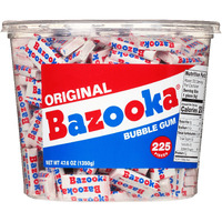 Bazooka Bubble Gum Valentine's Day 225 Count Individually Wrapped Pink Chewing Gum In Original Flavor - Bulk Bubble Gum Tub - Fun Old Fashioned Candy For Candy Valentines & Valentine's Day Gifts