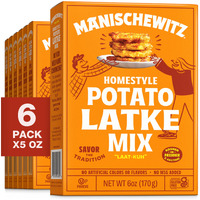 Manischewitz Potato Pancake Mix 6Oz (6 Pack) Gluten Free, No Msg, Traditional Style Potato Latke Mix