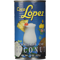 Coco Lopez - Real Cream Of Coconut - Metal 15 Ounce Can - Original Fresh Authentic Coconut Cream (6 Pack)