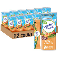 Crystal Light Sugar-Free Peach Iced Tea Low Calories Powdered Drink Mix 6 Count (Pack Of 12)