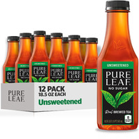 Pure Leaf Iced Tea, Unsweetened Real Brewed Tea, 18.5 Fl Oz (Pack Of 12)