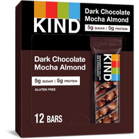 Kind Bars, Dark Chocolate Mocha Almond, Healthy Snacks, Gluten Free, Low Sugar, 5G Protein, 12 Count