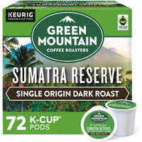 Green Mountain Coffee Roasters Sumatra Reserve Keurig Single-Serve K-Cup Pods, Dark Roast Coffee, 72 Count (6 Packs Of 12)