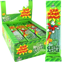 Sour Power, Candy Straws 1.75 (Pack Of 24), Green Apple, 42 Ounce