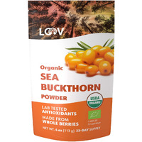 Loov Organic Sea Buckthorn Berry Powder, High In Fiber, Omegas, Vitamin C, Vitamin E, Made From Whole Berries, 4 Oz, Grown In Nordic Climate, 23-Day Supply, No Added Sugar, Non-Gmo
