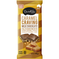 Darrell Lea Caramel Craving Chocolate Bar, Premium 6.4 Ounce Chocolate Bar Filled With Caramel Fudge & Caramel Chips | 100% Sustainably Sourced Cocoa | Palm Oil Free, Non-Gmo, Made In Australia