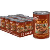Amys Soup, Vegan Fire Roasted Southwestern Vegetable Soup With Organic Black Beans, Gluten Free, Canned Soup, 14.3 Oz (12 Pack)