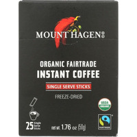 Mount Hagen - Organic Fairtrade Instant Coffee 25 Single Serve Sticks 25Ct - Case Of 8 - 1.76 Oz(D0102Hx7Aly.)
