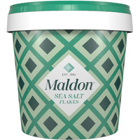 Maldon Sea Salt Flakes, Bulk Bucket, Organic Pyramid Crystals (1.25 Lb)