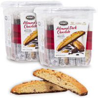 Nonni's Biscotti Italian Cookies - 2 Pack - Italian Biscotti Cookies - Biscotti Individually Wrapped Cookies W/Premium California Almonds & Dark Chocolate - Kosher Coffee Cookies - 21 Oz - B - C6