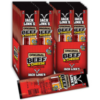 Jack Link's Original Beef & Cheese Combo Pack, Original Beef Stick And Cheese Stick Made With Real Wisconsin Cheese - 7G Protein, 1.2 Ounce (Pack Of 32)