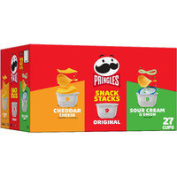 Pringles Potato Crisps Chips, Lunch Snacks, On-The-Go Snacks, Snack Stacks, Variety Pack, 19.3Oz Box (27 Cups)