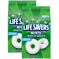 Life Savers Wint-O-Green Breath Mint Bulk Hard Candy, Party Size, 44.93 Oz Bag (Pack Of 2)
