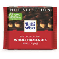 Ritter Sport Chocolate Bars With Nuts (Dark Chocolate With Hazelnuts, 3.5 Ounce (Pack Of 10))