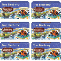 Celestial Seasonings True Blueberry Herbal Tea, Caffeine Free, 20 Tea Bags Box, (Pack Of 6)
