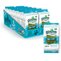 Gimme - Sea Salt - Sharing Size - Organic Roasted Seaweed Sheets - Keto, Vegan, Gluten Free - Great Source Of Iodine & Omega 3S - Healthy On-The-Go Snack For Kids & Adults, 0.35 Oz (Pack Of 12)