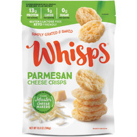 Whisps Cheese Crisps Parmesan Cheese | Protein Chips | Healthy Snacks | Protein Snacks, Gluten Free, High Protein, Low Carb Keto Food (10.8 Oz)