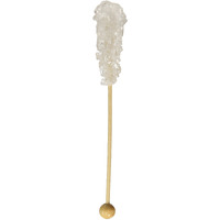 Sweetgourmet White Pure Cane Sugar Swizzle Sticks | Rock Candy Wrapped | Pack Of 10