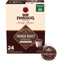 Don Francisco's French Dark Roast Coffee Pods - 24 Count - Recyclable Single-Serve Coffee Pods, Compatible With Your K- Cup Keurig Coffee Maker
