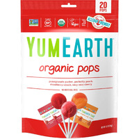Yumearth Organic Lollipops, Assorted Flavors, 4.3 Ounce, 20 Lollipops - Allergy Friendly, Non Gmo, Gluten Free, Vegan, (Packaging May Vary)