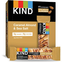 Kind Bars, Caramel Almond & Sea Salt, Healthy Snacks, Gluten Free, Low Sugar, 6G Protein, 12 Count