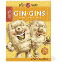 Gin Gins Double Strength Ginger Hard Candy By The Ginger People - Anti-Nausea And Digestion Aid, Individually Wrapped Healthy Candy - Double Strength Ginger Flavor, 4.5Oz Boxes - Pack Of 12